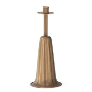 antiqued gold christmas bell taper candleholder