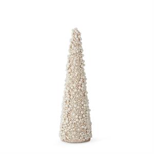 gold glittered + multi size pearl beads cone tree