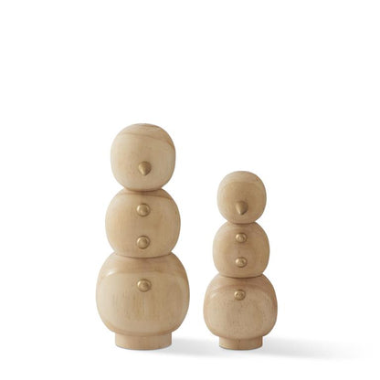 wood snowmen w/ gold nose + buttons