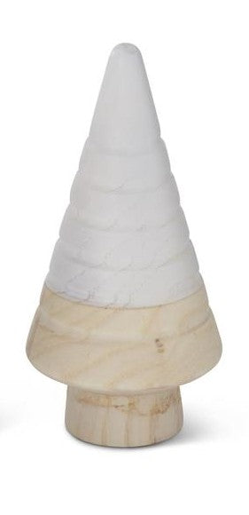 4 inch white + natural mini christmas tree