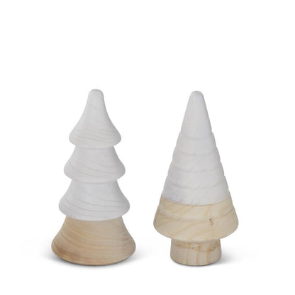 4 inch white + natural mini christmas tree