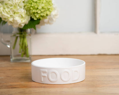 classic food white pet bowl
