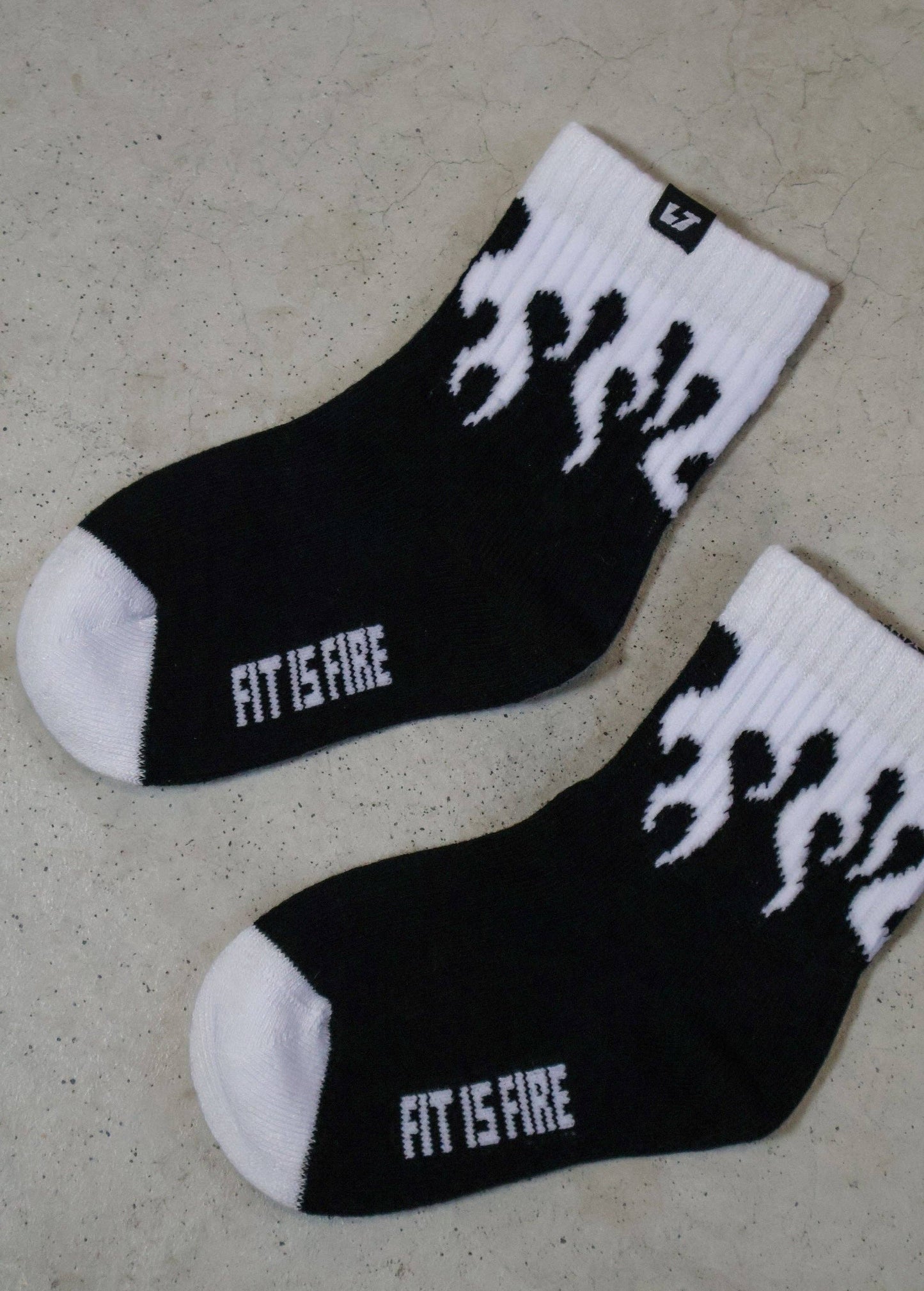 white flame crew socks