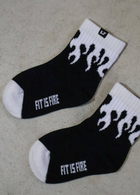 white flame crew socks
