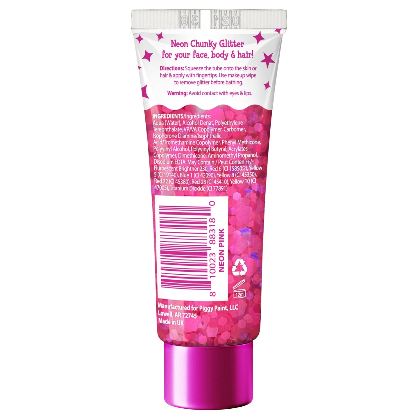 chunky confetti glitter gel - neon pink
