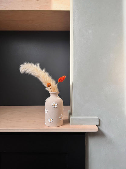 tall ceramic textured daisy vase
