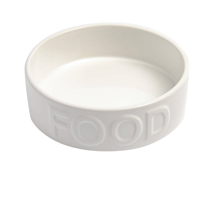 classic food white pet bowl