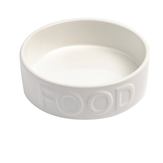 classic food white pet bowl