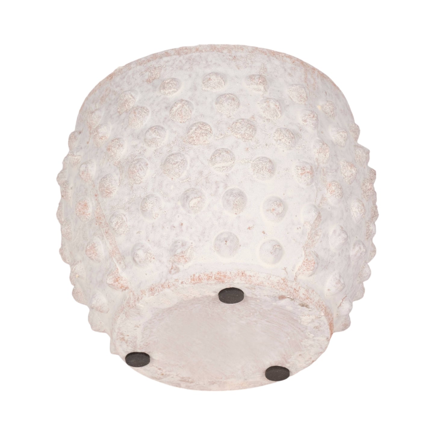 white terracotta round bubble rough finish planter