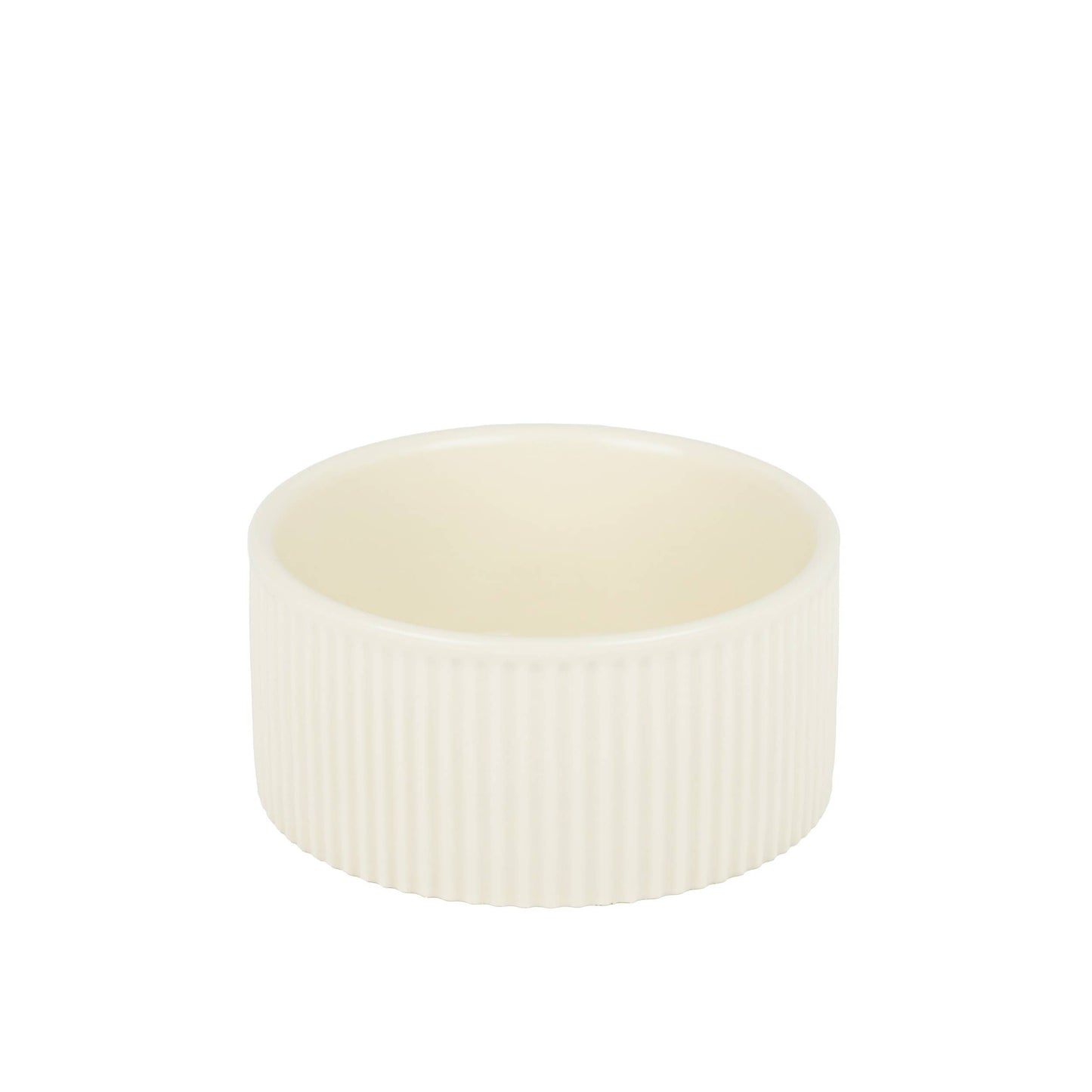 jardin ribbed pet bowl collection – modern matte exterior