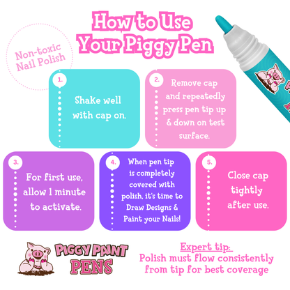 twirly teal piggy paint pen