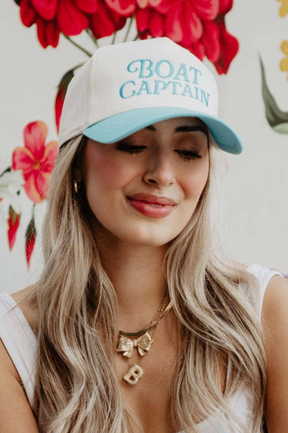 boat captain two-toned retro hat