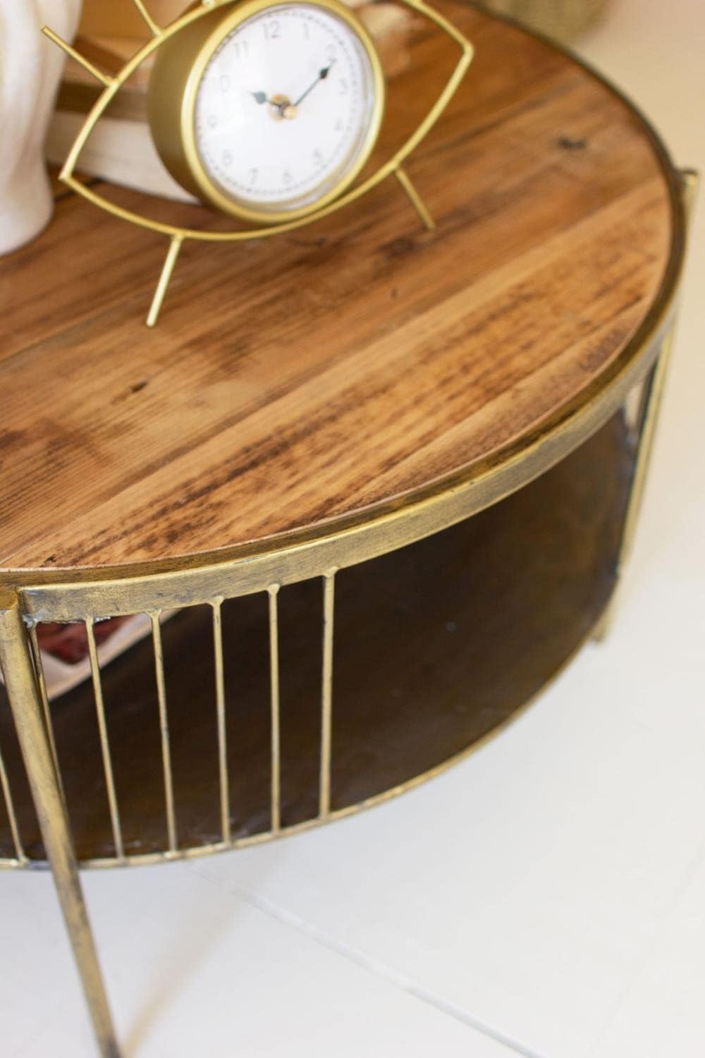 Kalalou Round Wood And Metal Coffee T...