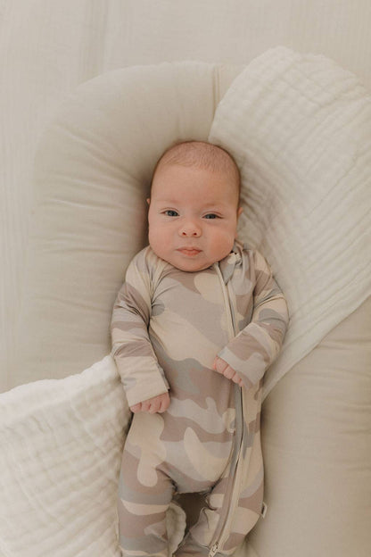 bamboo zip pajamas | camo