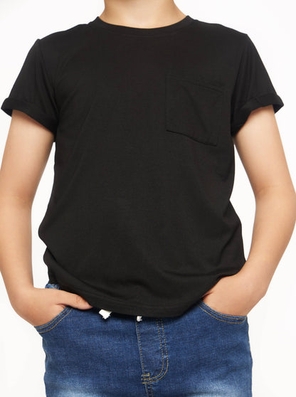bamboo pocket tee - black