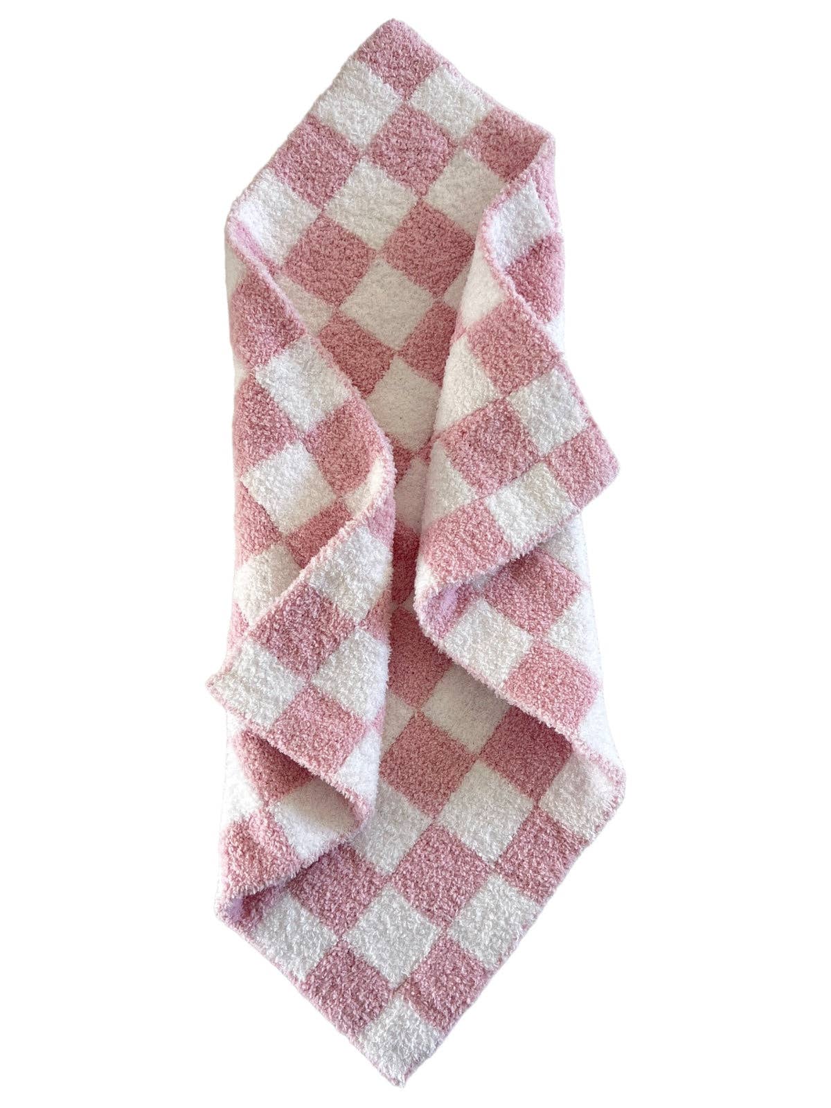 phufy® bliss checkerboard mini blanket - strawberry - Ivory Soul