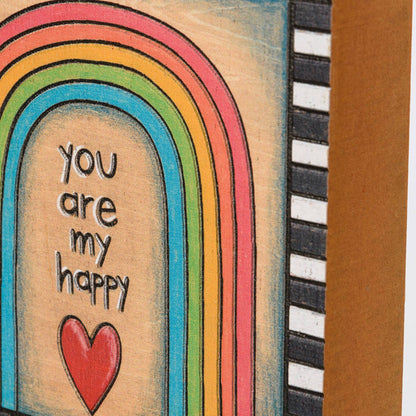 you are my happy rainbow block sign