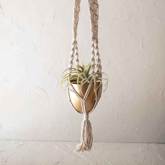claudia boho macrame hanging planter cotton + metal