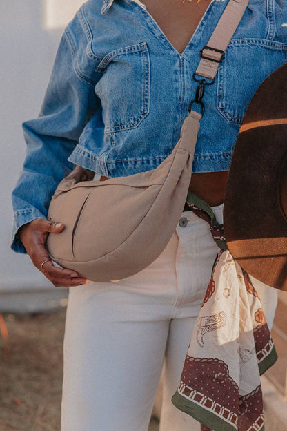 caramel crescent bag
