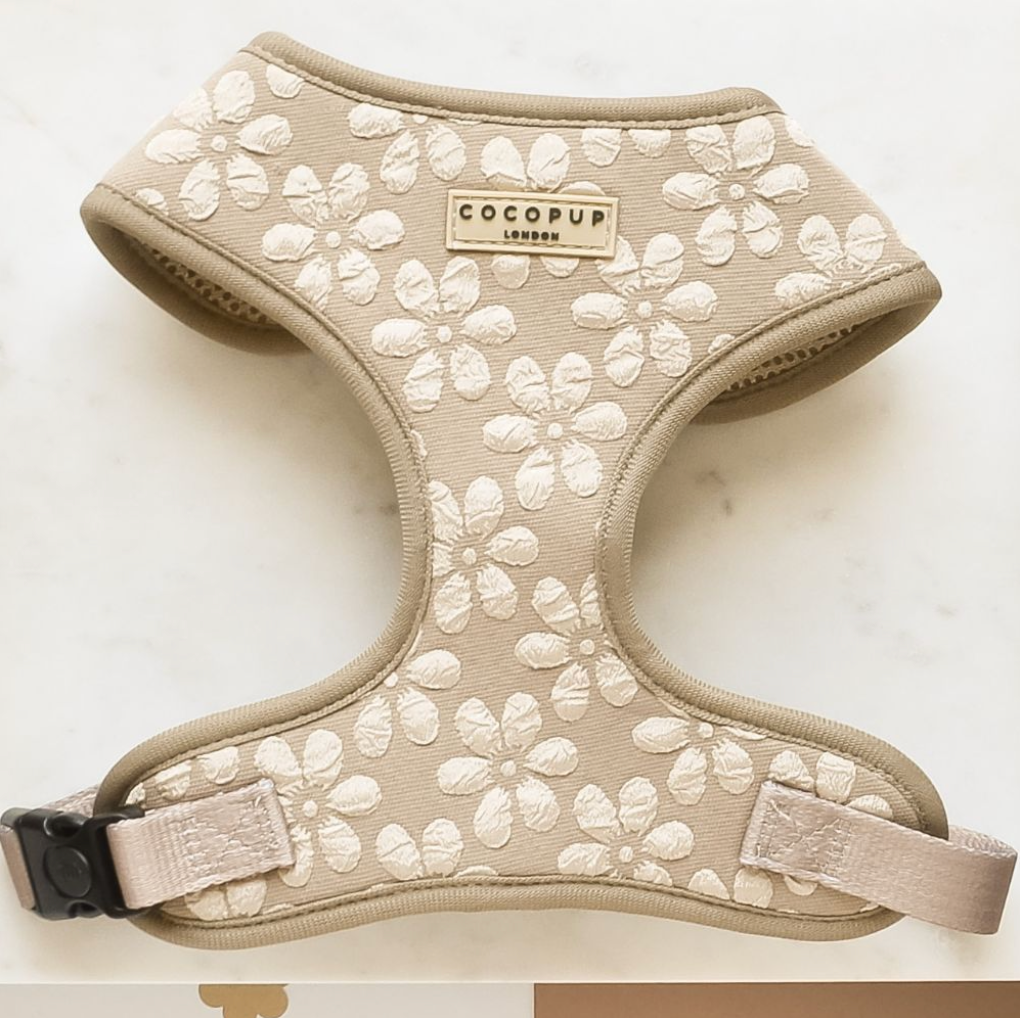 luxe - adjustable neck harness - mocha flower