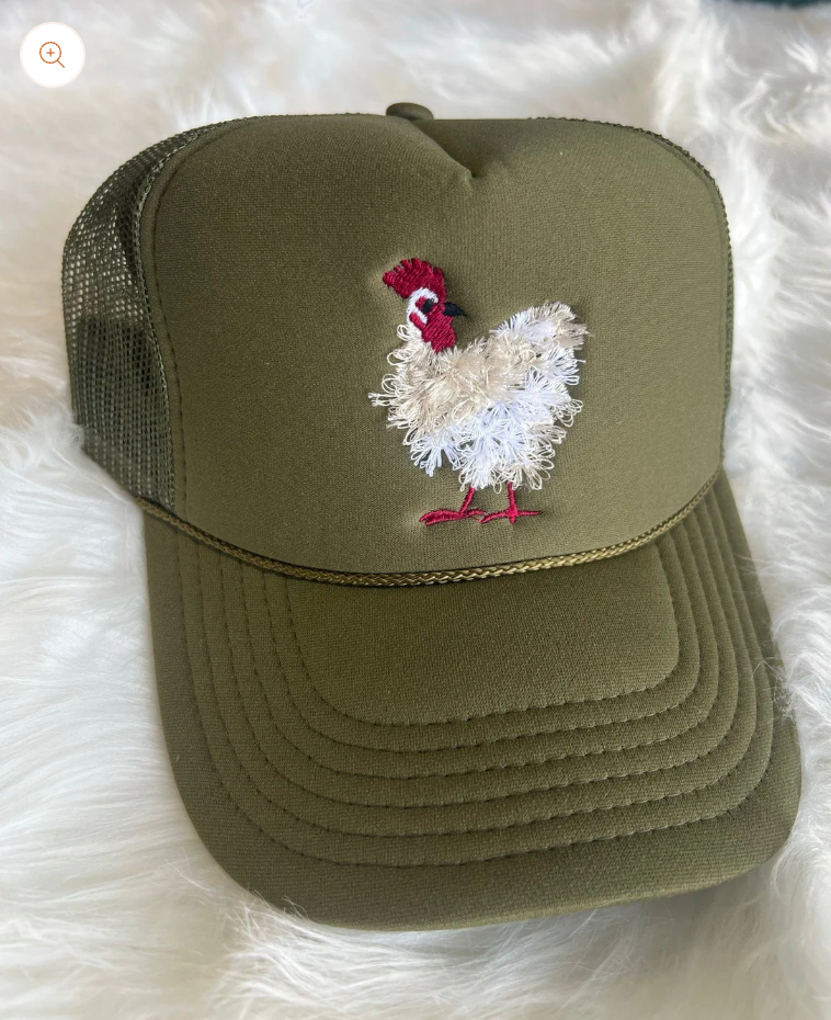 mother clucker fluffy chicken embroidered hat