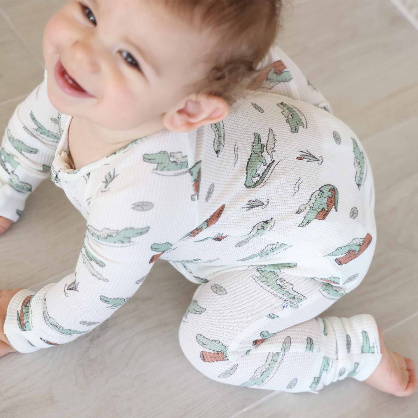 later gator bamboo waffle convertible zip romper