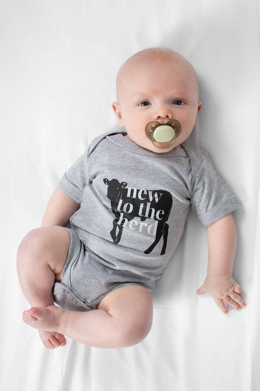 western 'new to the herd' baby onesie