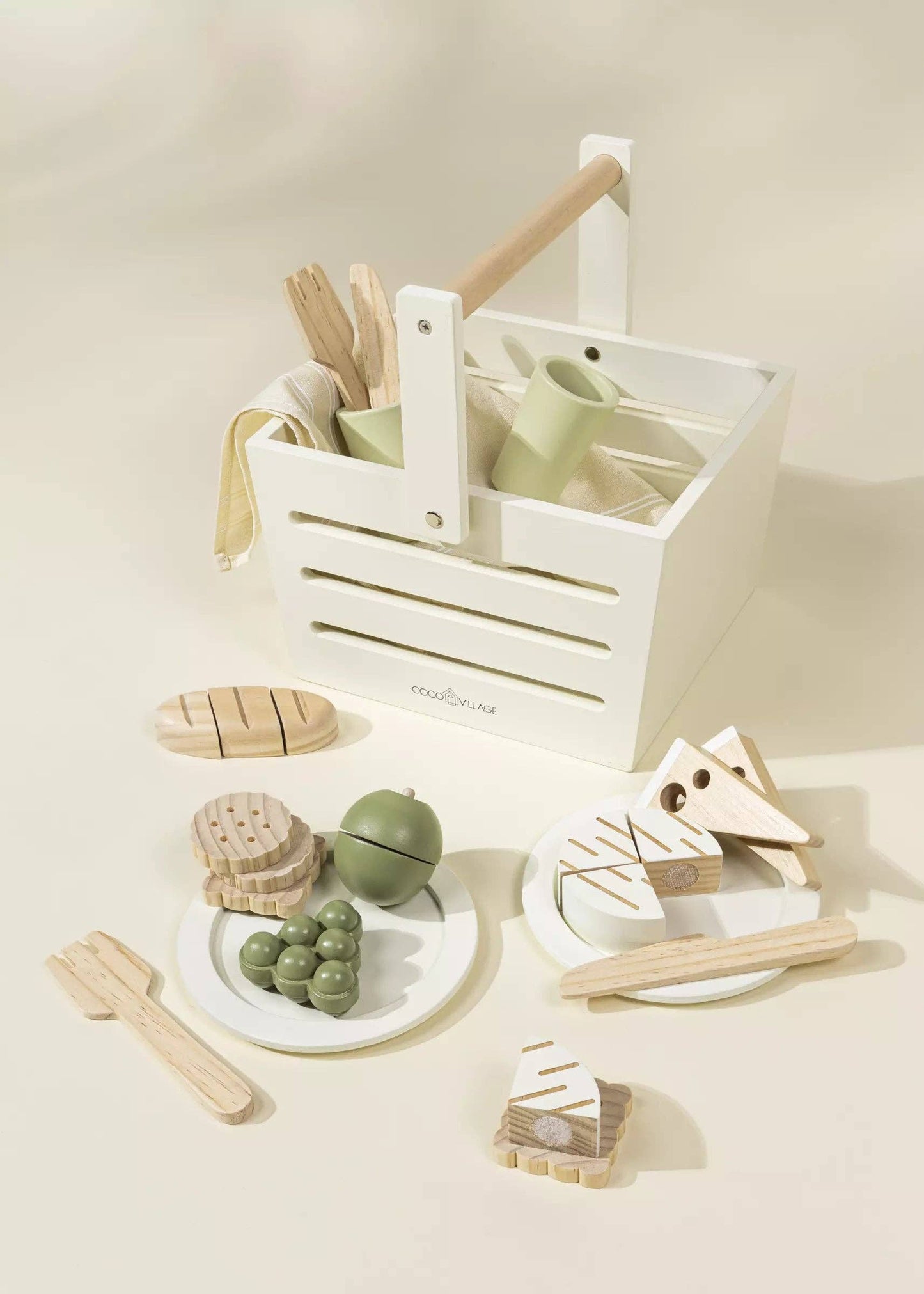 wooden picnic playset and accessories