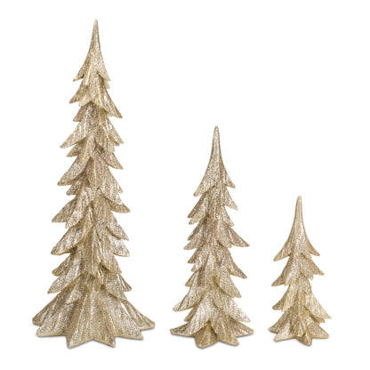 gold glitter trees