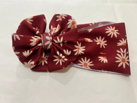 garnet floral bow