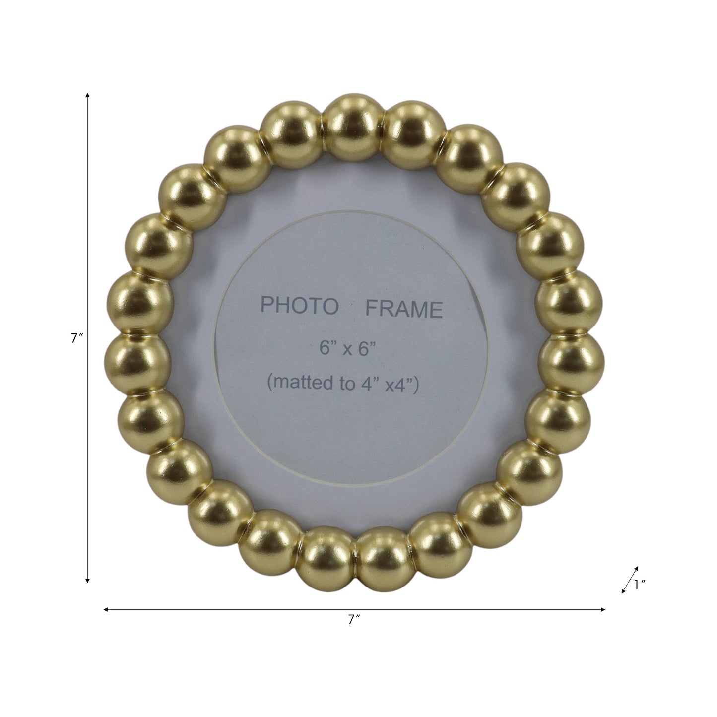 gold glass matted beaded photo frame