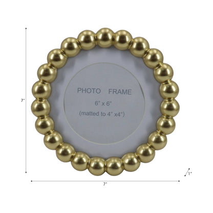 gold glass matted beaded photo frame