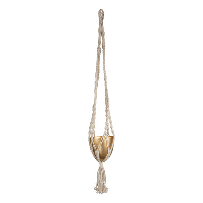 claudia boho macrame hanging planter cotton + metal