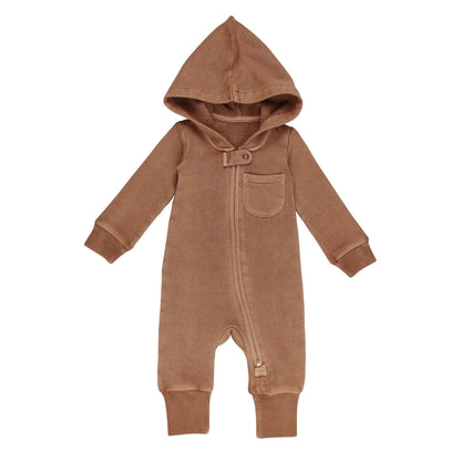 latte | organic cozy zipper romper