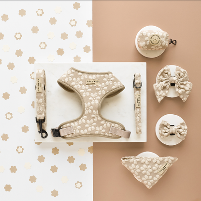 luxe - adjustable neck harness - mocha flower