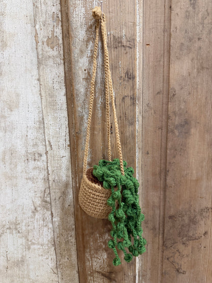 handmade crochet hanging plant