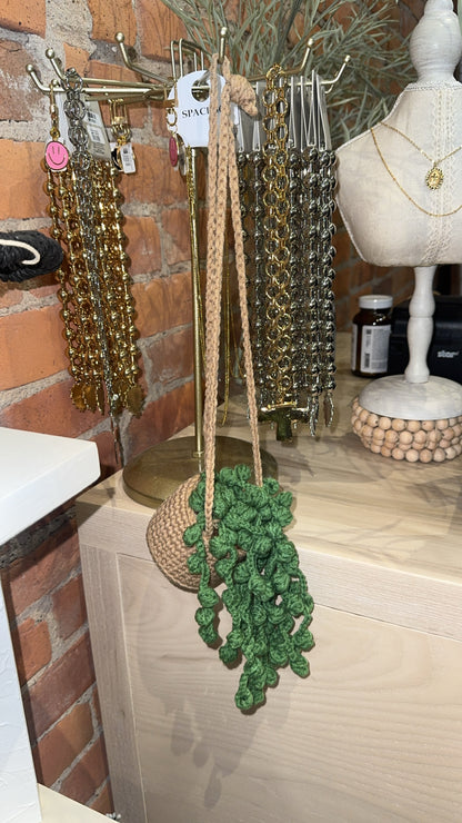 handmade crochet hanging plant