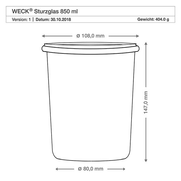WECK®, mold glass jar, 850ml