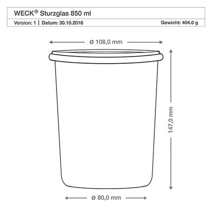 WECK®, mold glass jar, 850ml