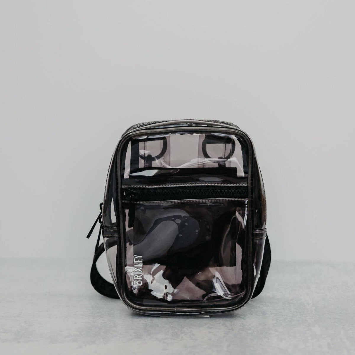 black clear tint crossbody sling