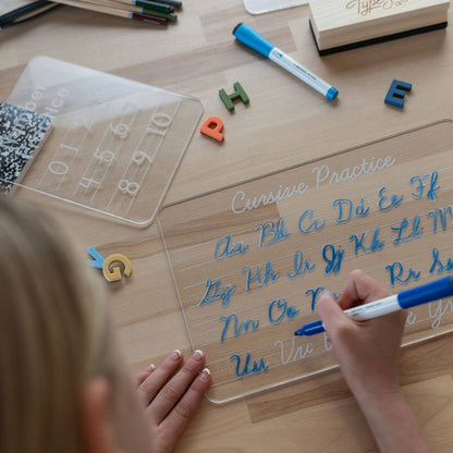 acrylic dry-erase cursive tracing practice board