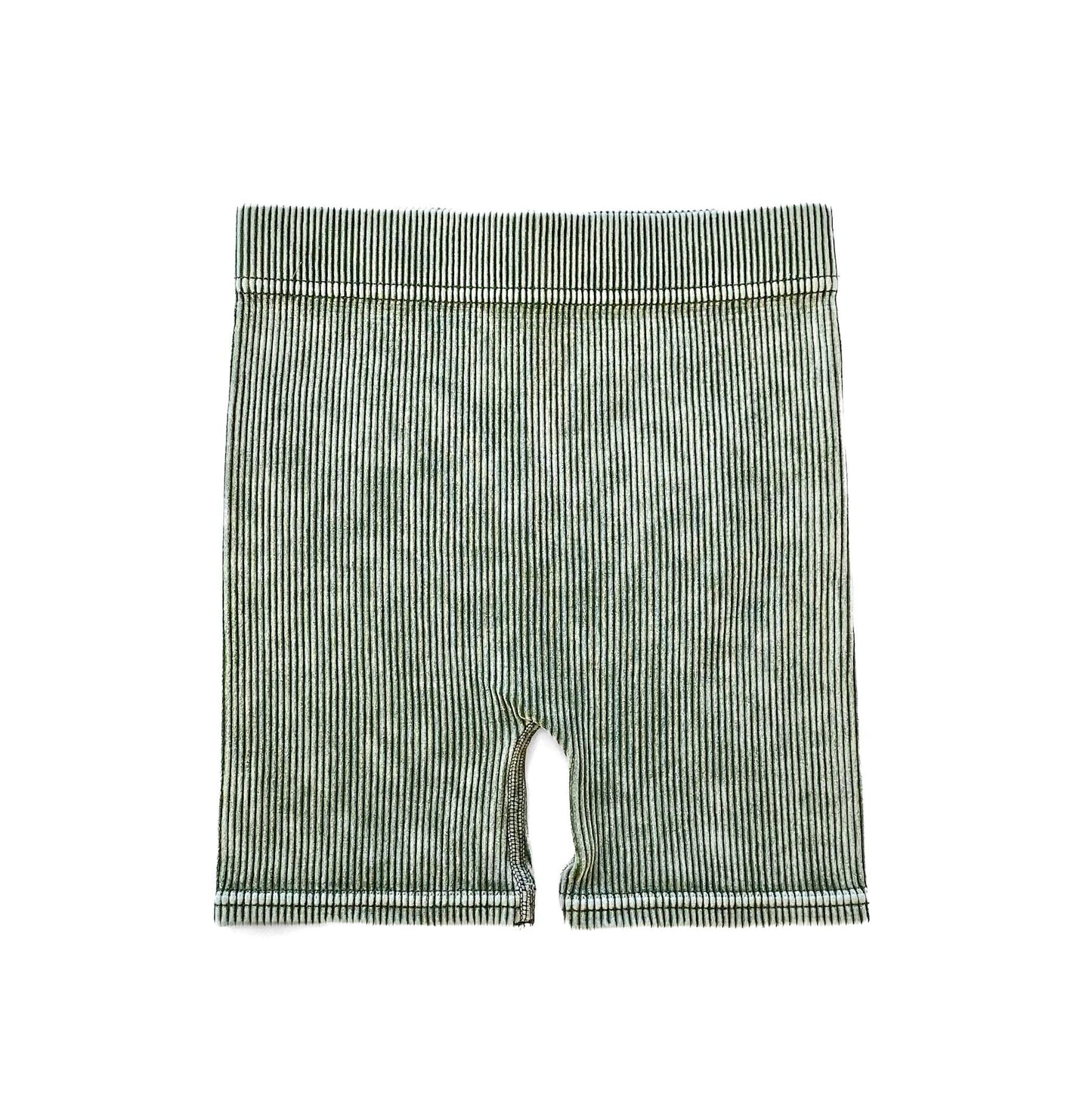 acid wash biker shorts - dusty green