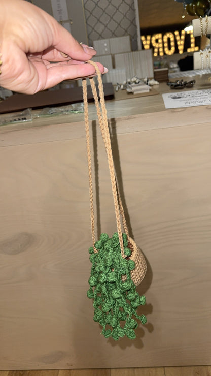 handmade crochet hanging plant