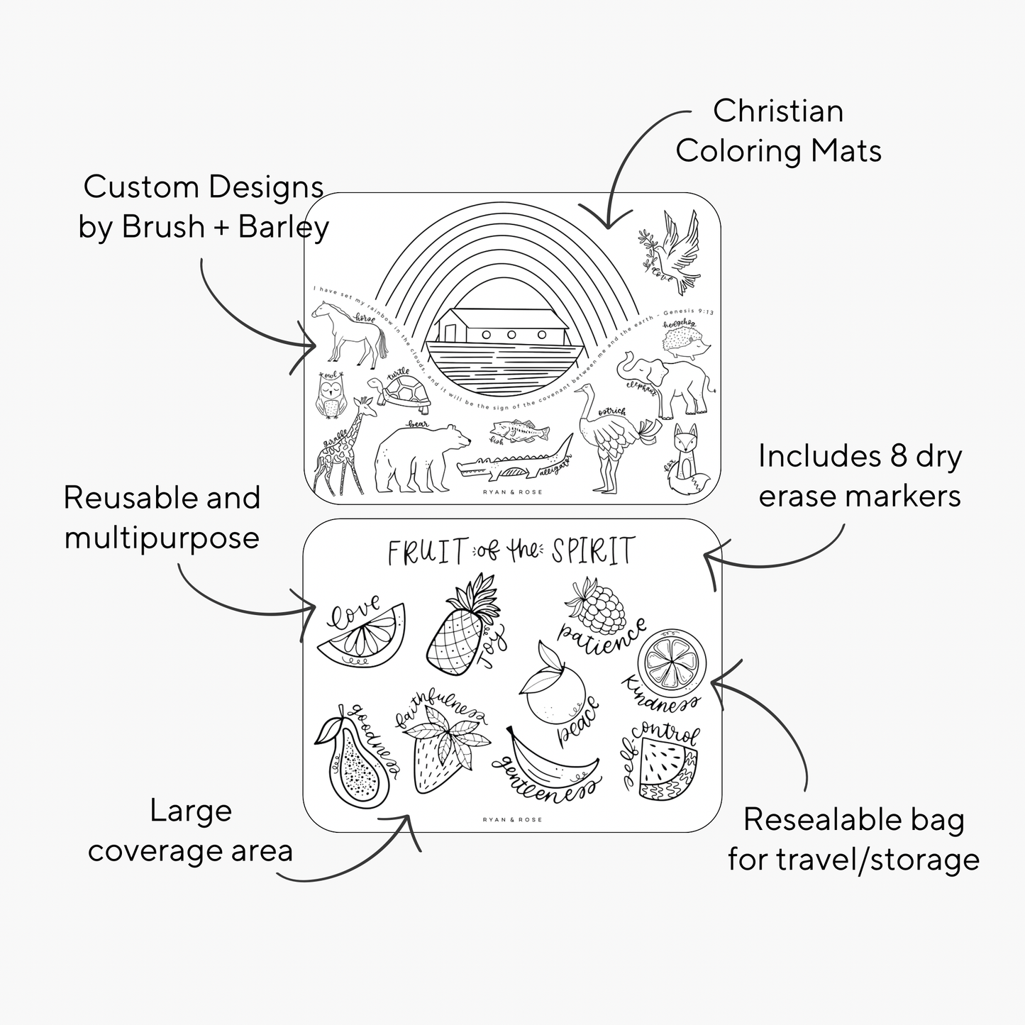 christian coloring mats