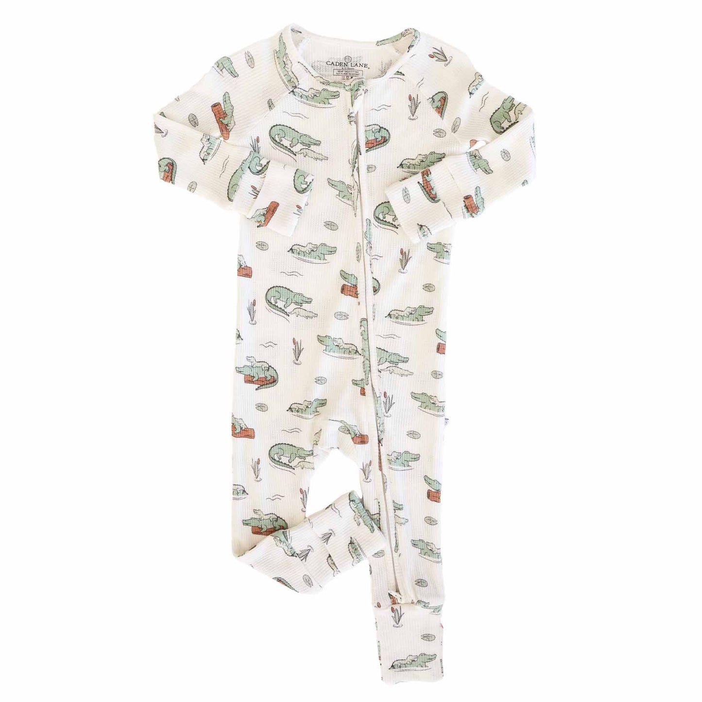 later gator bamboo waffle convertible zip romper
