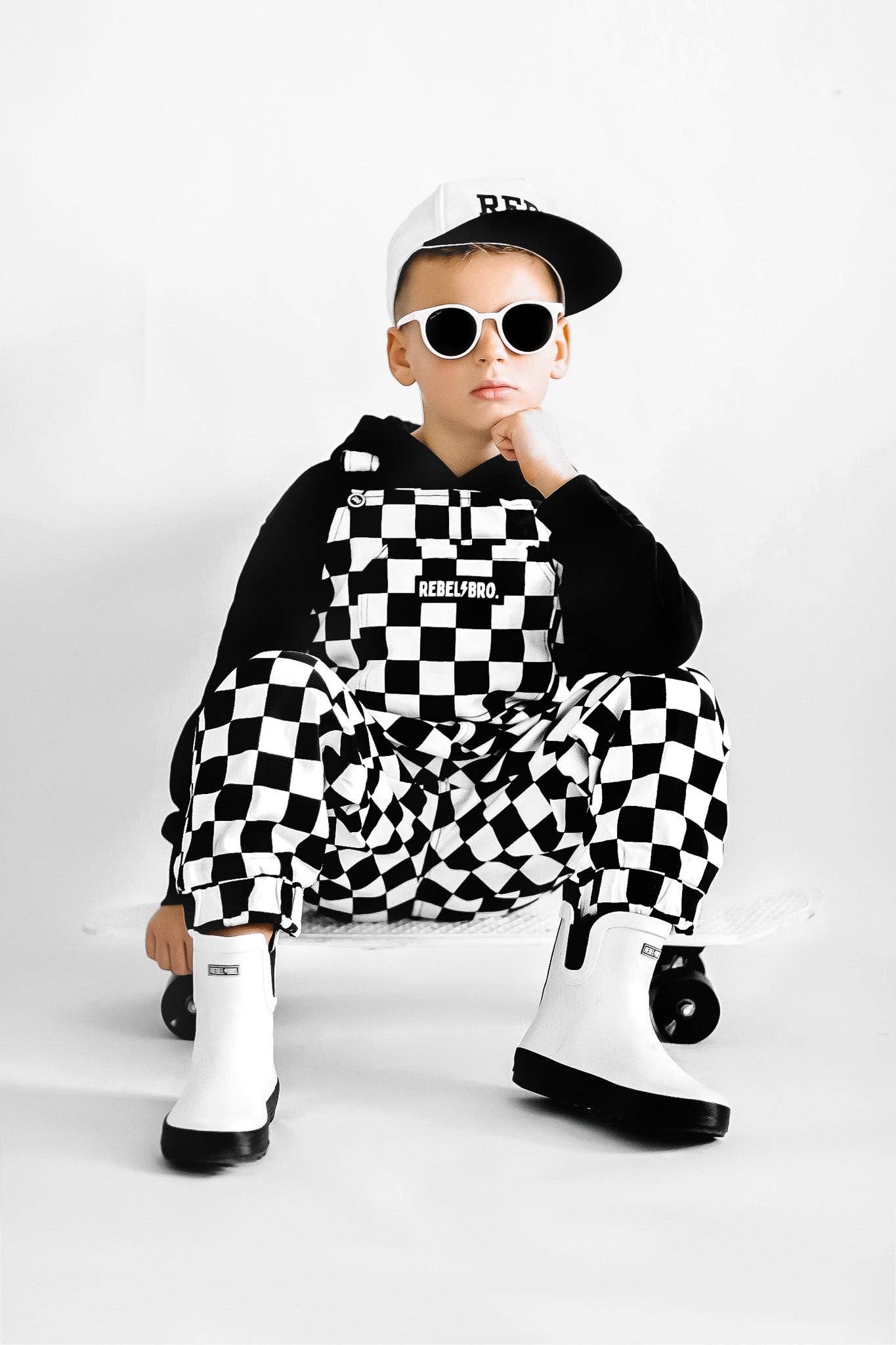 live fast checkered overalls in venice