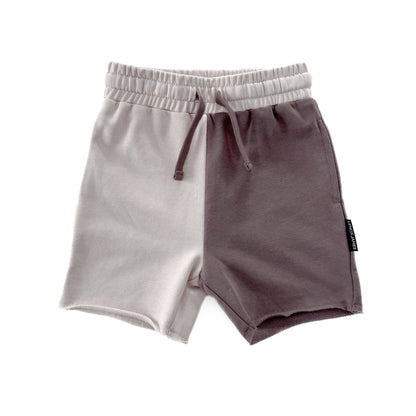 color block shorts - mocha