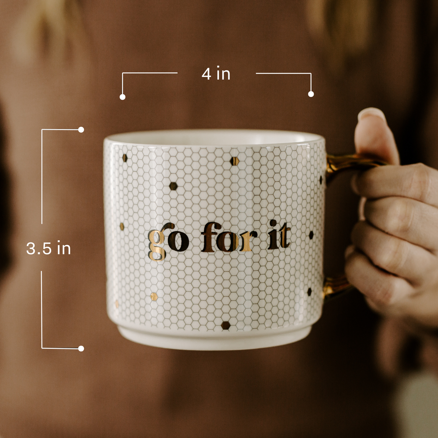 go for it gold tile coffee mug