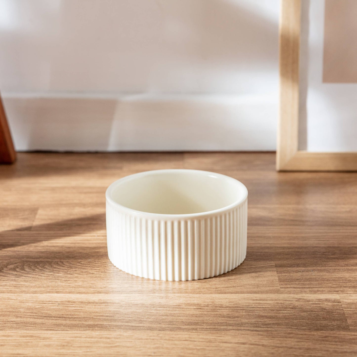 jardin ribbed pet bowl collection – modern matte exterior