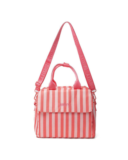 coral stripe lunch box